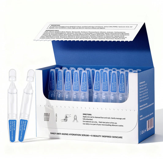 TRSTAY LUXE stem cell serum ampoules packaging for organized post-care