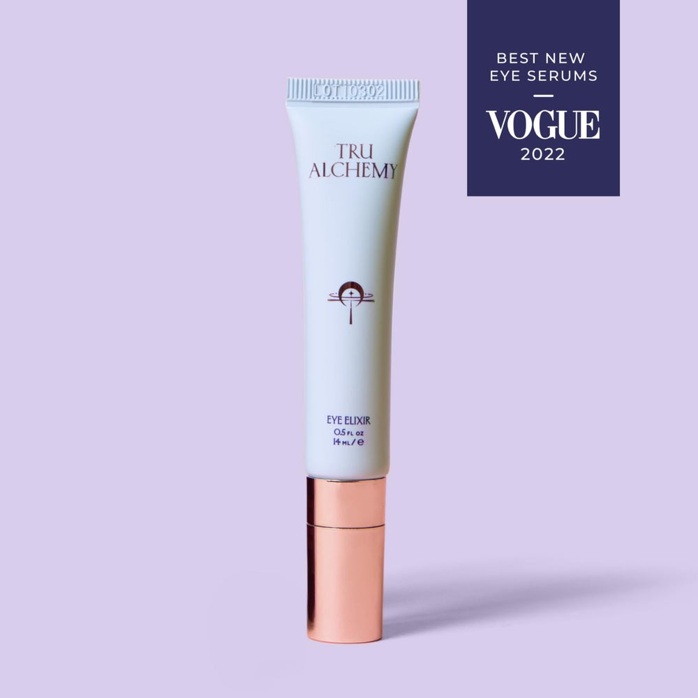 Tru Alchemy Eye Elixir texture swirl reveals smooth, creamy consistency
