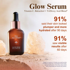 Close-up of the Tru Alchemy serum label showing clean formula