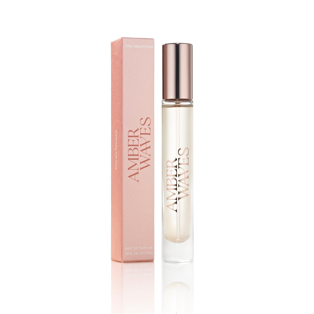 Tru Fragrance Beauty Amber Waves purse spray bottle for on-the-go freshness