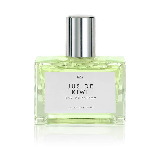 Tru Fragrance Beauty No. 26 Jus du Kiwi bottle showcases the gourmand fragrance for daily wear.