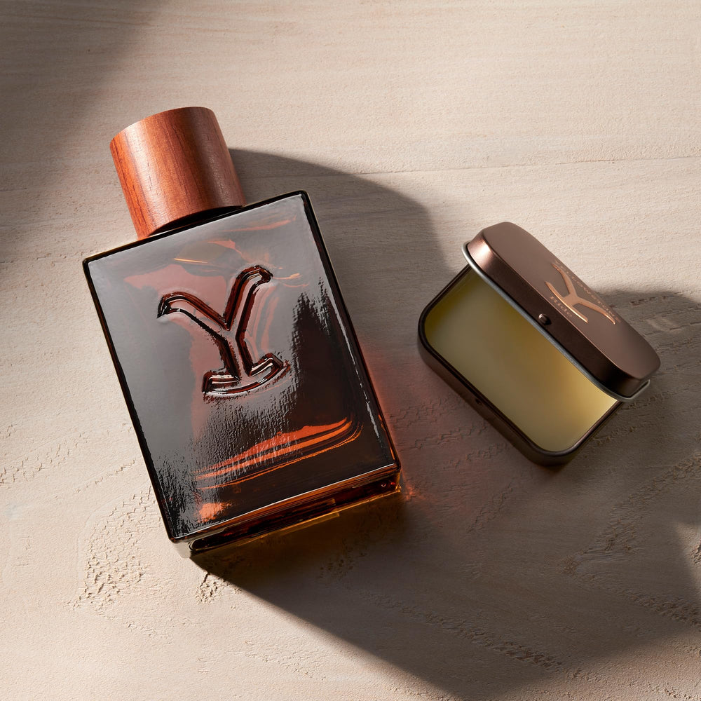 Tru Fragrance Beauty Yellowstone Ride box interior with included fragrances.