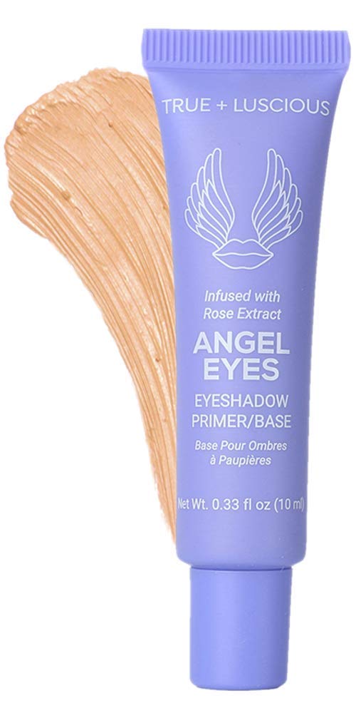 True + Luscious Angel Eyes primer tube showing long-wear hydration and crease-free base.