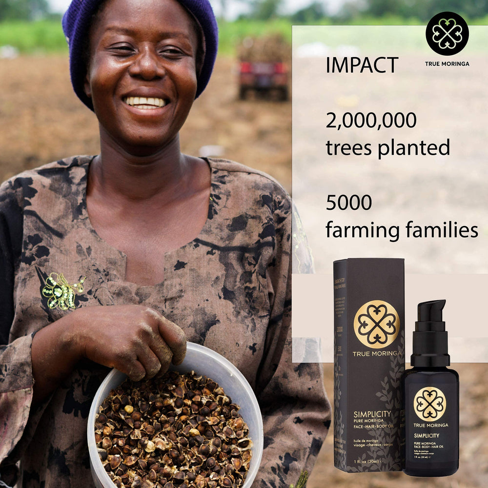 Scalp care with True Moringa Oil for balanced oil.