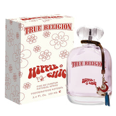 True Religion Hippie Chic EDP bottle front, ideal everyday fragrance for confident daytime wear.