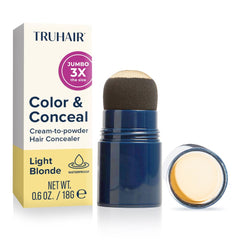 Truhair Jumbo Color & Conceal cap-focused application for quick root coverage on the go.