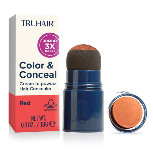TRUHAIR Jumbo Color & Conceal cap transfer enables precise, no-mess root coverage.