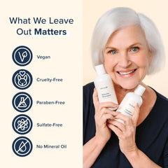 TRUHAIR Volume+ Conditioner on shiny hair after use highlights natural gloss.