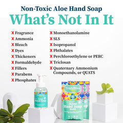 Truly Free Aloe Hand Soap in an office setting for quick cleanups.