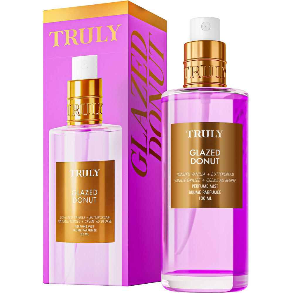 Truly Glazed Donut bottle pour showcases warm vanilla notes for daily wear.