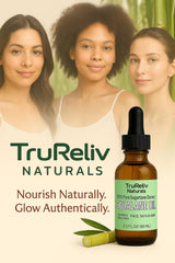 TruReliv Naturals Squalane Oil used on hair adds shine and protection to dry strands.