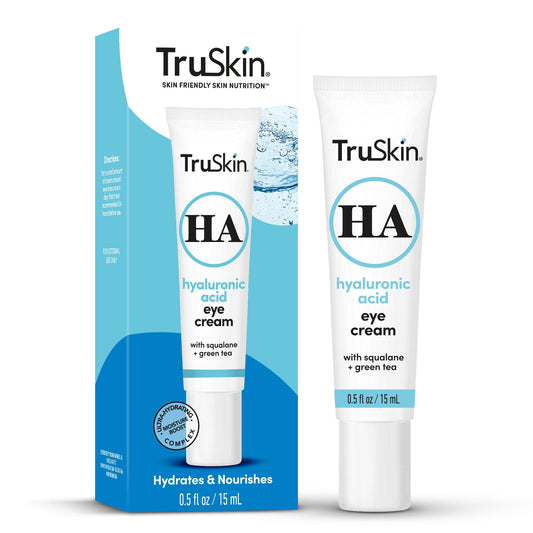 TruSkin Eye Cream bottle pour for precise eye-area application and hydration.