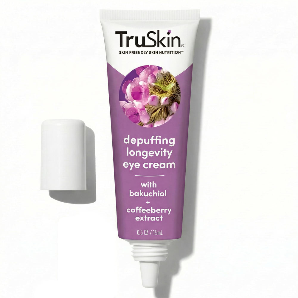 TruSkin Longevity Eye Cream bottle ready for daily eye care