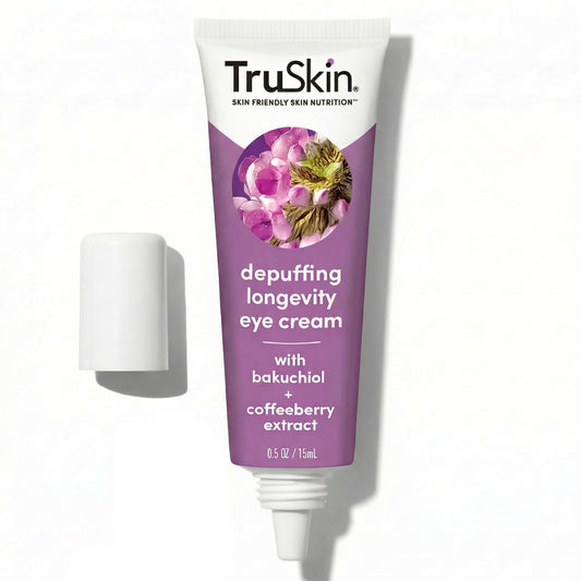 TruSkin Longevity Eye Cream bottle ready for daily eye care