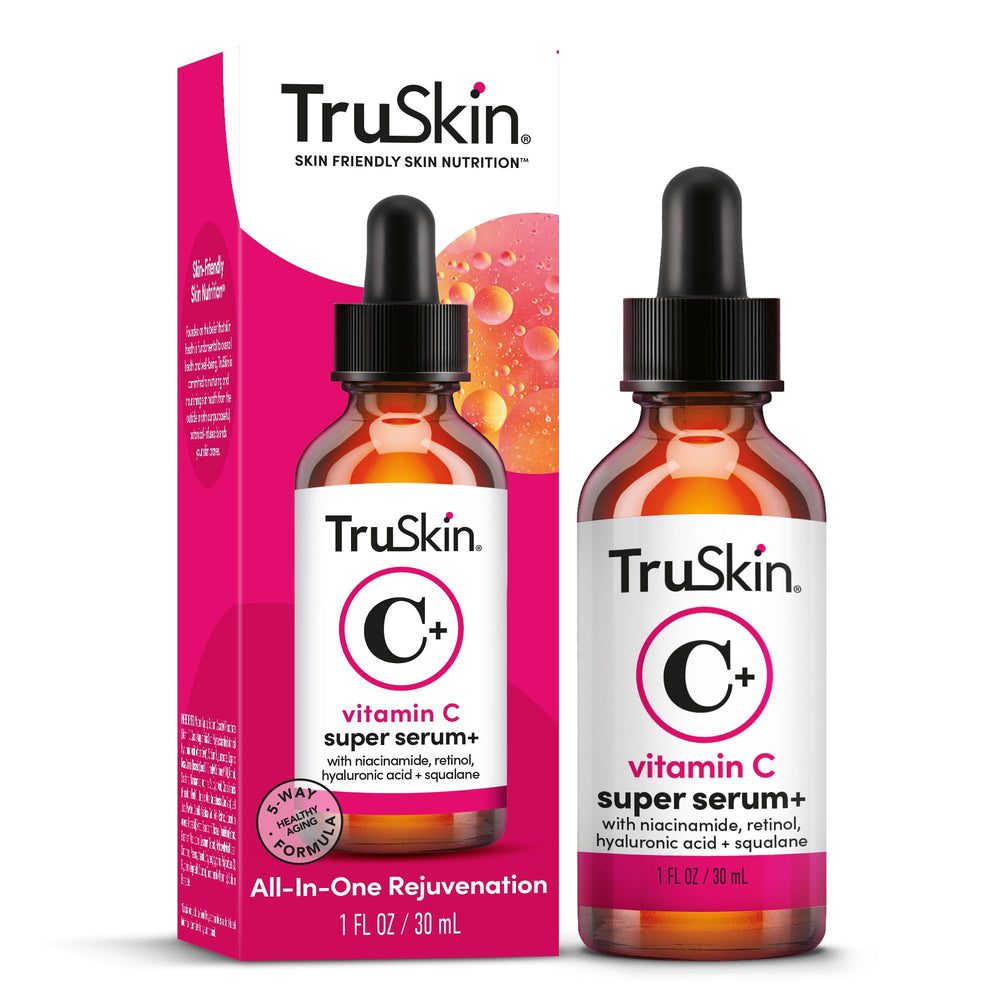 TruSkin serum application on face demonstrates quick absorption and glow