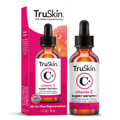 TruSkin serum application on face demonstrates quick absorption and glow