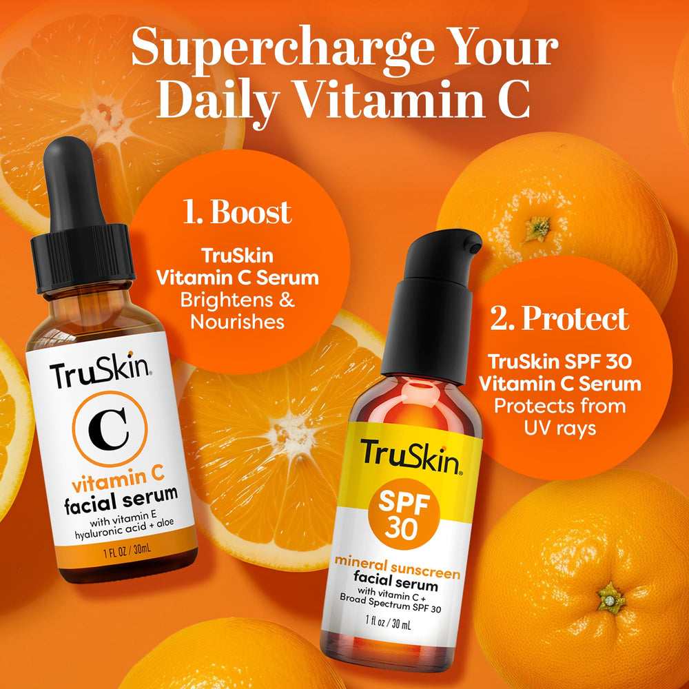 TruSkin Sunscreen Serum ingredients highlight vitamin C and hydrating components
