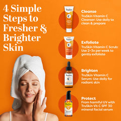 User applying the scrub in a gentle circular motion on the face