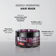 TRUSS Deluxe Prime Mask jar of cream highlighting rich conditioning for damaged strands.