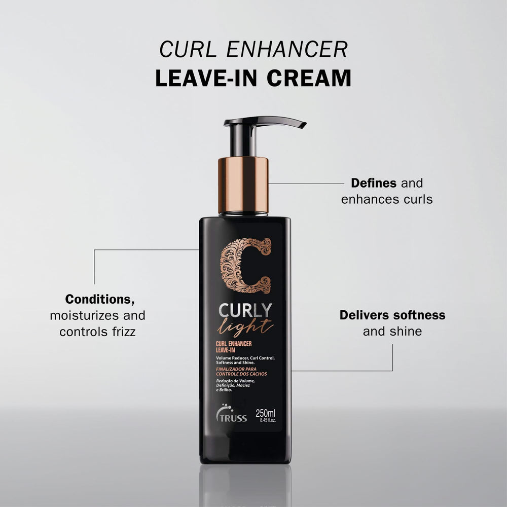 TRUSS Leave-in Cream close-up highlighting hair curl definition