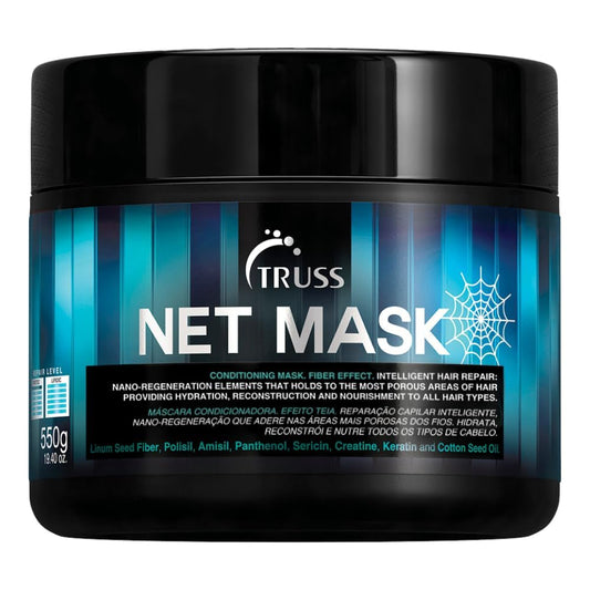 TRUSS Net Deep Conditioning Hair Mask bottle showing hydration and shine for damaged hair