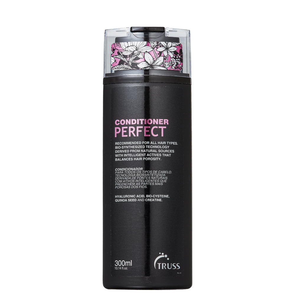 TRUSS Perfect Hair Conditioner bottle front highlighting porosity balance for smoother, hydrated hair.