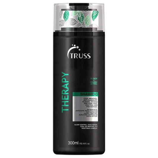 TRUSS Therapy bottle on shelf showing refreshed scalp