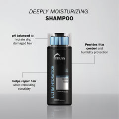 TRUSS Ultra Hydration shampoo bottle pump featured for easy, mess-free dispensing and everyday use.