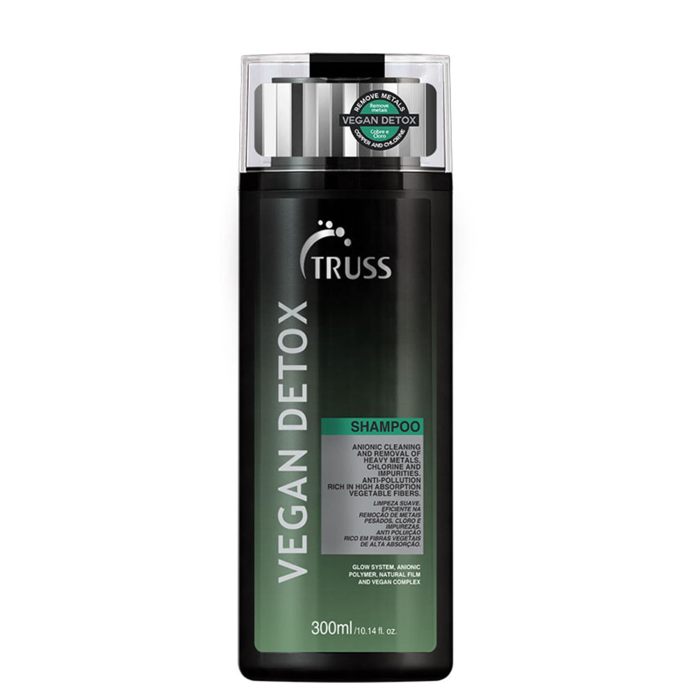 TRUSS Vegan Metal Detox Shampoo bottle display for deep cleansing of buildup