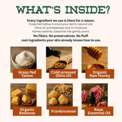 TryTallow honey-rose-vanilla-scent image conveys subtle aroma and hydration.