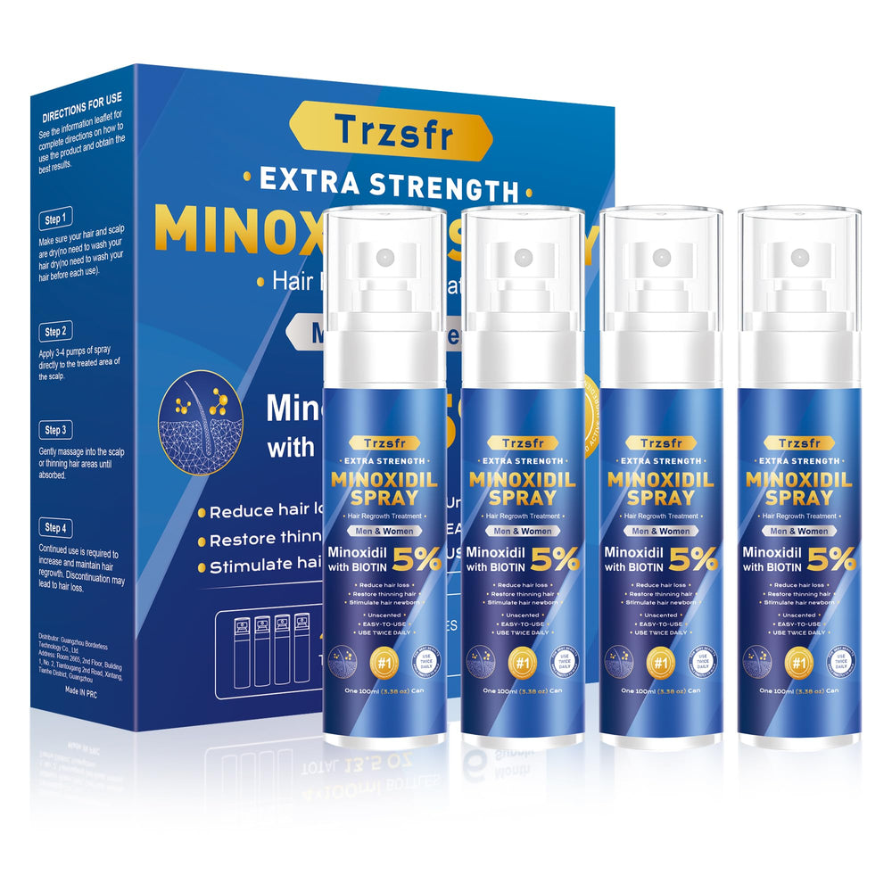 Trzsfr 5 percent minoxidil spray bottle for targeted thinning areas with steady daily coverage