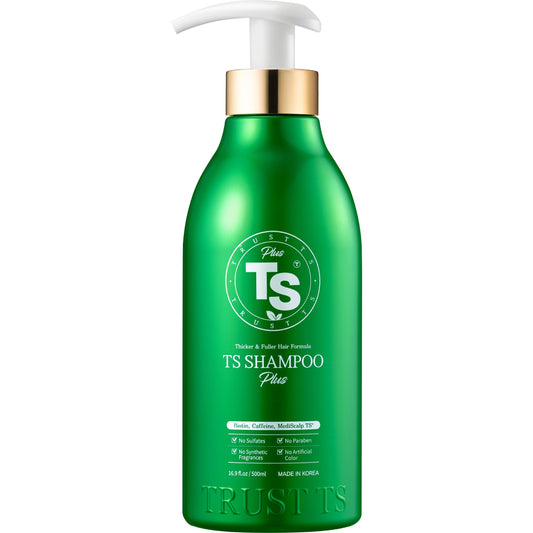 TS Shampoo Plus bottle front with citrus aroma for a refreshing cleanse