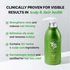 TS SHAMPOO Panthenol moisture close-up suggesting hydrating scalp care.