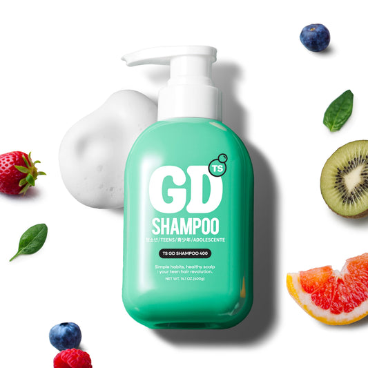 TS SHAMPOO teen bottle front for flaky scalp and balanced care