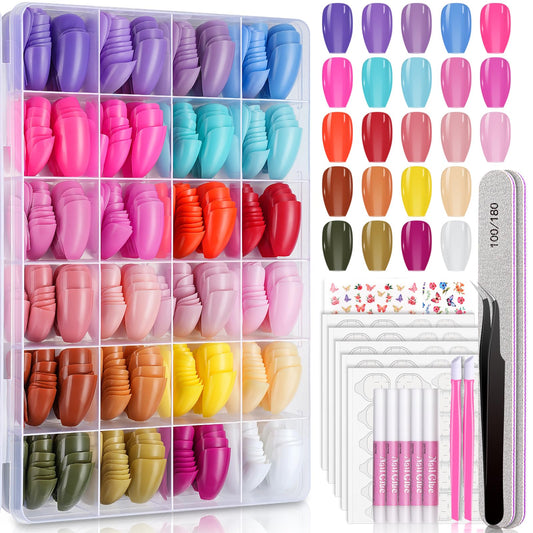 TsMADDTs 720pcs coffin press-on nails kit full beginner-friendly starter set