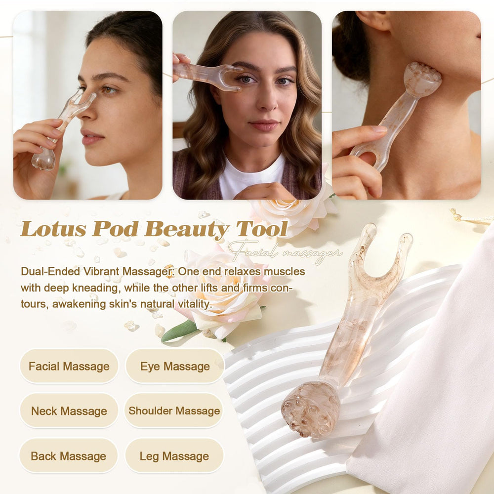 TsunNee lotus pod beauty wand supports facial pampering and relaxation.