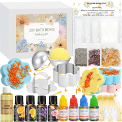 TSVATE bath bomb kit contents laid out for creative at-home crafting and inspiration
