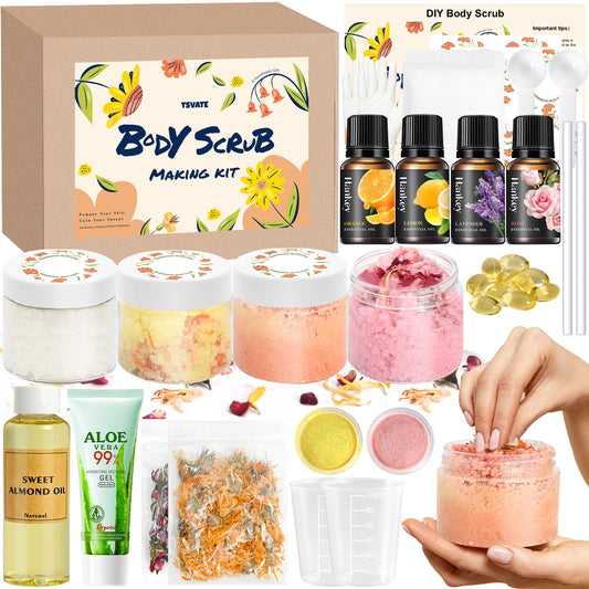 TSVATE body scrub kit packaging ready for an at-home spa experience.