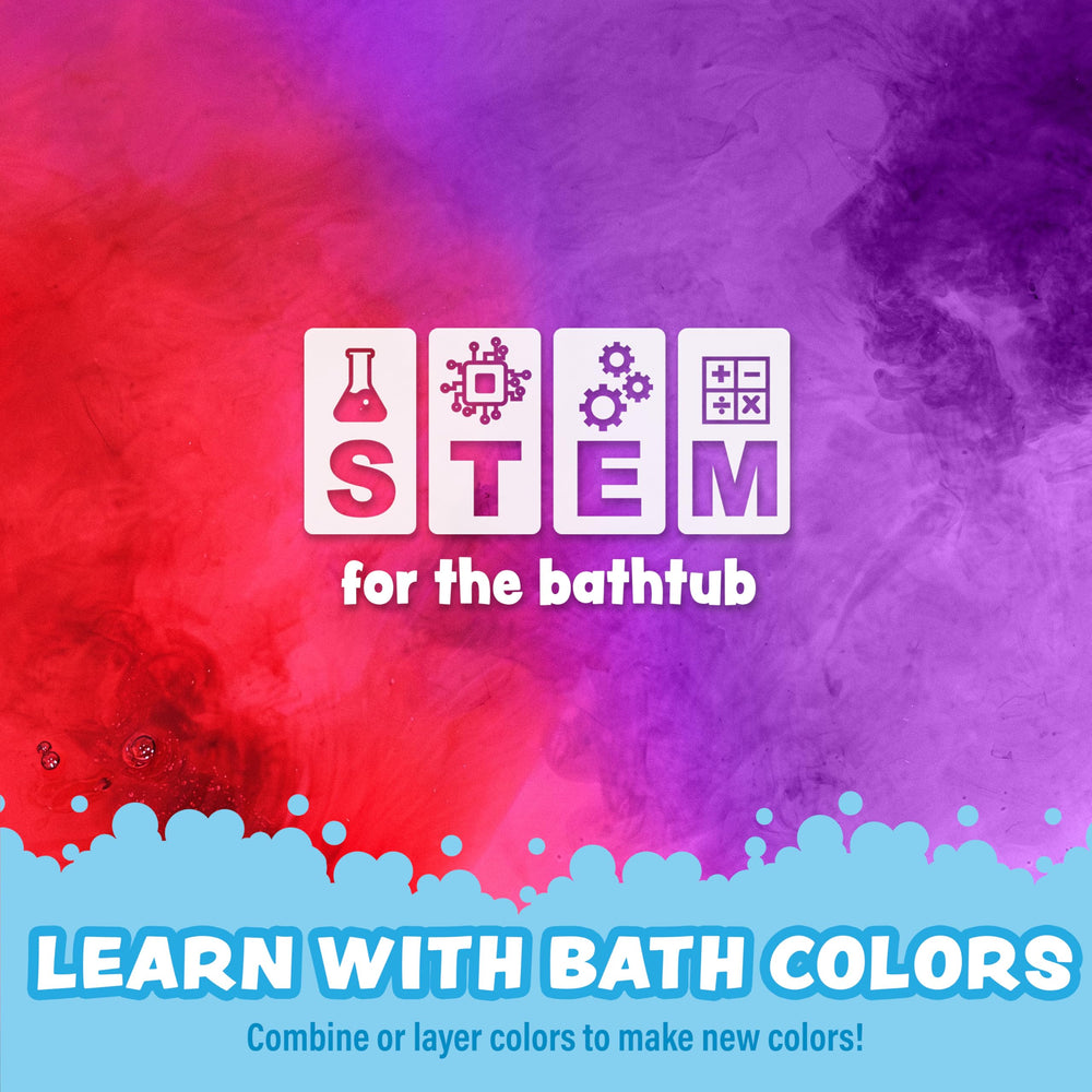 Tub Works swirl of colors in tub during sensory play