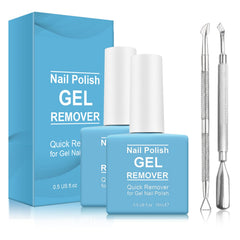 Tudiqe 2-pack gel remover bottles for quick, foil-free removal