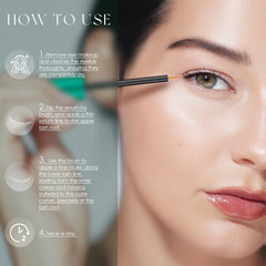 Delicate applicator brush poised for precise lash line refresh.