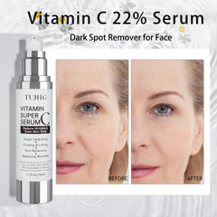TUJHG Vitamin C Retinol Serum packaging label emphasizes key ingredients and directions.