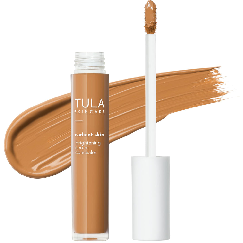 TULA Brightening Serum Concealer bottle in shade 150 for concealing dark circles.
