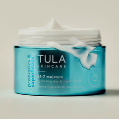 TULA Chrome bottle detail for easy day-night use