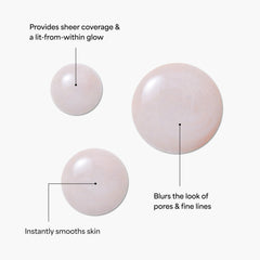 TULA primer Luna swatch shows even texture and hydration potential.