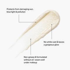 TULA Protect + Glow being applied for a dewy morning look.