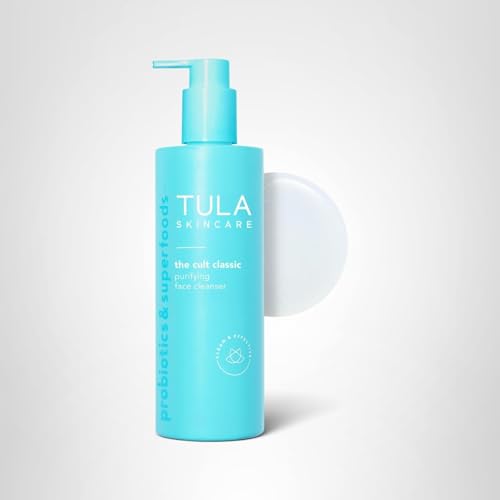 TULA purifying cleanser jumbo bottle 11.8 oz in focus.