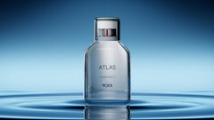 TUMI Atlas woody base scene showing vetiver and moss for depth and longevity.