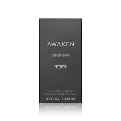 TUMI Awaken shower gel lather shows rich foaming texture for a refreshing cleanse.