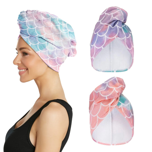 Turbie Twist Mermaid hair towel wrap, quick gentle drying for all hair types.